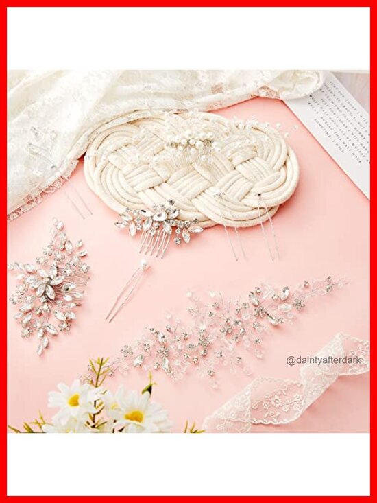 44 Pcs Faux Pearl Crystal Hair Comb Clips Set Wedding Bridal Hair Accessories main image 4